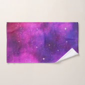 Roze en Paarse ruimte en sterren Faux Galaxy Bad Handdoek (Handdoek)