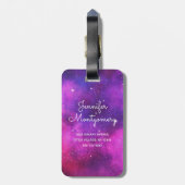 Roze en Paarse ruimte en sterren Faux Galaxy Bagagelabel