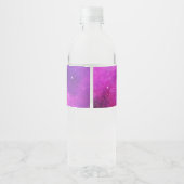 Roze en Paarse ruimte en sterren Faux Galaxy Birth Waterfles Etiket (Achterkant)