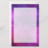 Roze en Paarse ruimte en sterren Faux Galaxy Briefpapier (Voorkant / Achterkant)