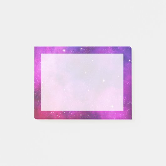 Roze en Paarse ruimte en sterren Faux Galaxy Post-it® Notes (Voorkant)