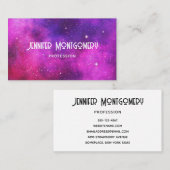 Roze en Paarse ruimte en sterren Faux Galaxy Visitekaartje (Voorkant / Achterkant)
