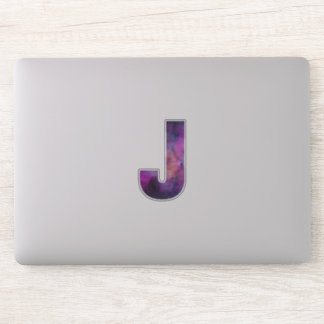 Roze en Paarse Ruimte Galaxy Letter J Sticker