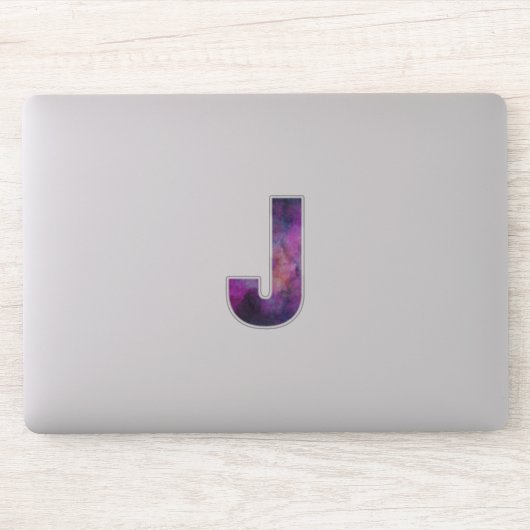 Roze en Paarse Ruimte Galaxy Letter J Sticker (Computer)