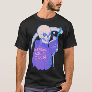 Roze en Paarse Skelet Grim Reaper - Anti Social T-shirt