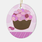 Roze en Paarse smartie Cupcake Keramisch Ornament (Links)