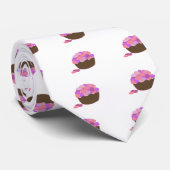 Roze en Paarse smartie Cupcakes Stropdas (Opgerold)