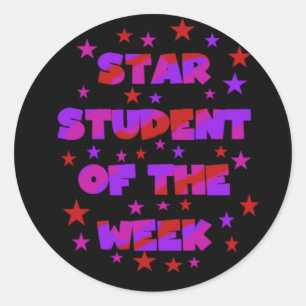 Roze en Paarse Star Student van Week Stickers