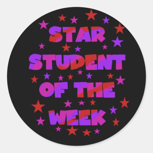 Roze en Paarse Star Student van Week Stickers (Voorkant)