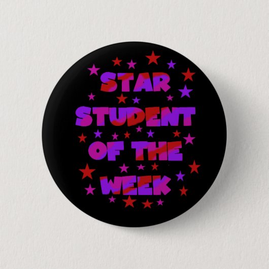 Roze en Paarse Star Student Week Ronde Button 5,7 Cm (Voorkant)