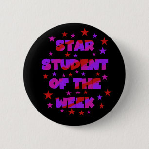 Roze en Paarse Star Student Week Ronde Button 5,7 Cm