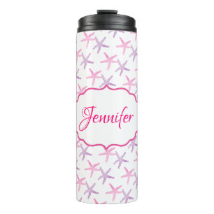 Roze en Paarse Starfish Aangepast Thermosbeker