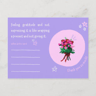 Roze en paarse sterren Handgemaakte Mooie Persoonl Briefkaart