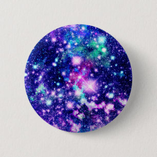 Roze en Paarse sterren Ronde Button 5,7 Cm