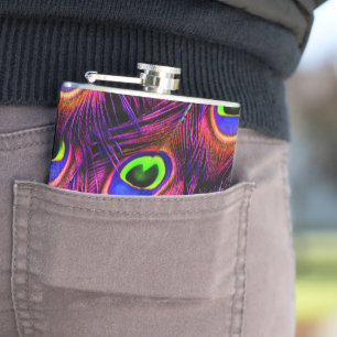 Roze en paarse stijve textuur heupfles