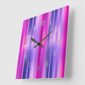 Roze en Paarse strepen Vierkante Klok (Hoek)