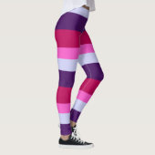 Roze en Paarse strepenpatroon Leggings (Rechts)