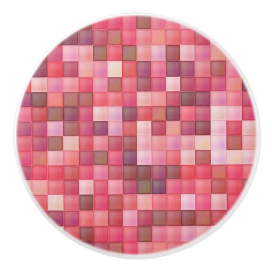 Roze en Paarse Tile-mozaïek Keramische Knop (Voorkant)