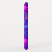 Roze en Paarse tropische bladmonogram Case-Mate iPhone Case (Achterkant/rechts)