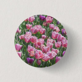 Roze en Paarse Tulip Garden Ronde Button 3,2 Cm