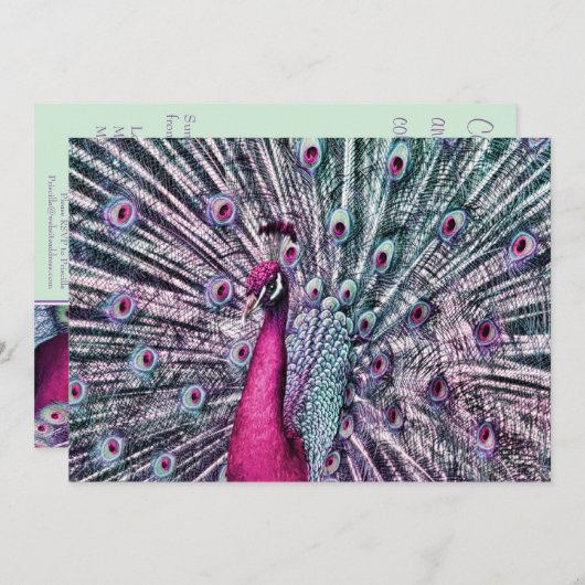 Roze en Paarse uitnodigingen van de partij Fantasy (Voorkant / Achterkant)