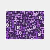 Roze en Paarse verfdrukken & Botten Fleece Deken (Voorkant (Horizontaal))