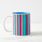 Roze en Paarse Violet Striped Two-Tone Koffee Mok (Links)