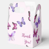 Roze en Paarse vlinder Baby shower Dank u Bedankdoosjes (Geopend)