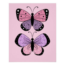 Roze en paarse vlinder