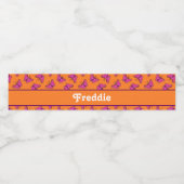 Roze en paarse vlinders op sinaasappel waterfles etiket (Enkel label)