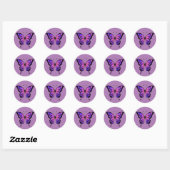 Roze en paarse vlindert sticker (Vel)