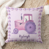  Roze en Paarse Waterverf Tractor Kussen (Deken)
