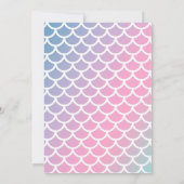 Roze en paarse waterverf zeemeerminnenstaart uitno kaart (Achterkant)