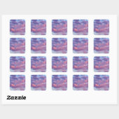 Roze en Paarse wolken Vierkante Sticker (Vel)