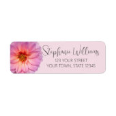 Roze en Paarse Zinnia Flower Return Adreslabel Etiket (Voorkant)