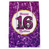 Roze en Paarse zoete 16 Sparkle Glitter Gemstone Medium Cadeauzakje (Voorkant)