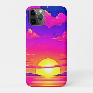 Roze en Paarse zonnebank iPhone 11 Pro Hoesje