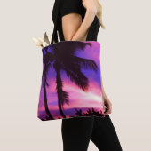 Roze en Paarse zonnepalm Draagtas (Dichtbij)