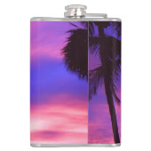 Roze en Paarse zonnepalm Heupfles (Achterkant)