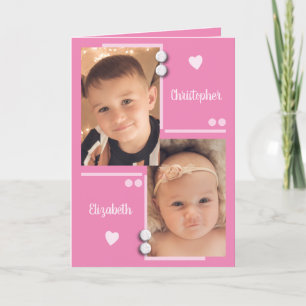 Roze en pastel foto's kaart
