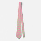 Roze en pastelgroene monogrammen stropdas (Voorkant)