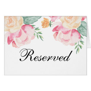 Roze en perzik bloemen bruiloft gereserveerd bord