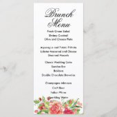 Roze en Perzik Bloemen Bruiloft Menu Kaart (Voorkant)