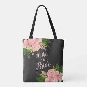 Roze en perzik bloemensprays moeder van de bruid draagtas