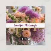 Roze en Perzik Paarse Roos AI Gegenereerd Vierkante Visitekaartje (Voorkant)