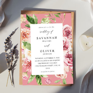 Roze en PerzikFloral & Greenery Wedding - Roze Kaart