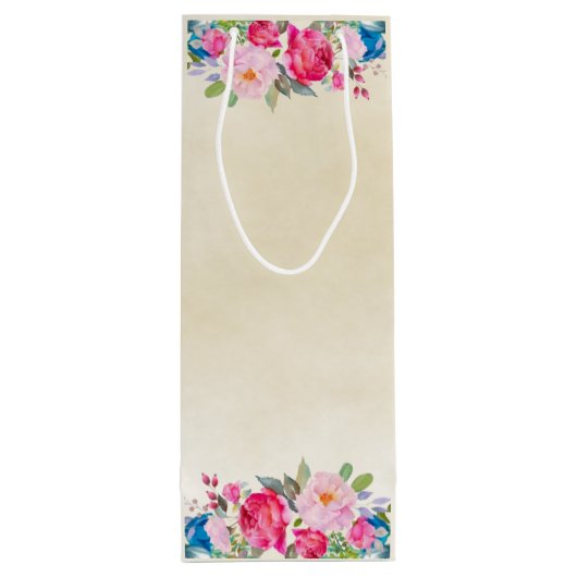 roze en pony border Cheers! Wijn Cadeautas (Achterkant)