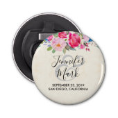 roze en pony border Wedding and Pony Button Flesopener (Voorkant)