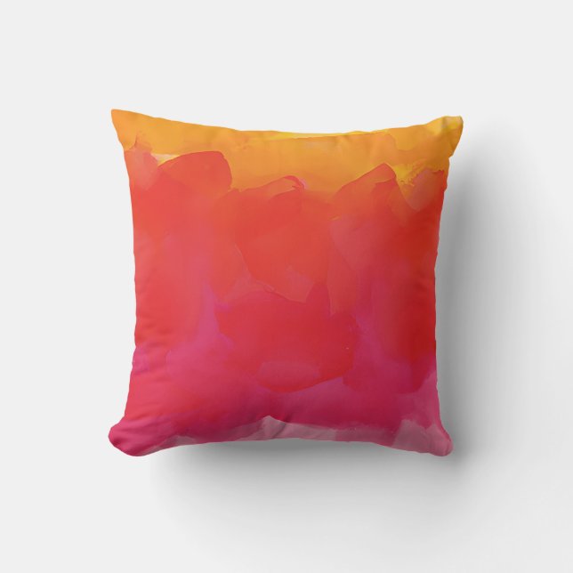 Roze en Prange Abstract Kussen (Voorkant)