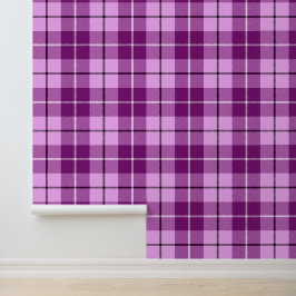 Roze en pruim tartan plakken behang